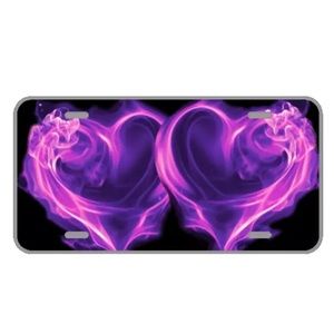 Custom license plate with pink hearts add names